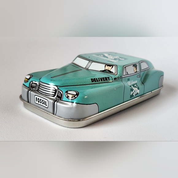 Vintage Fossil Watch Milkman Car Tin Box Collectible Tin 1991 - Picture 4 of 9